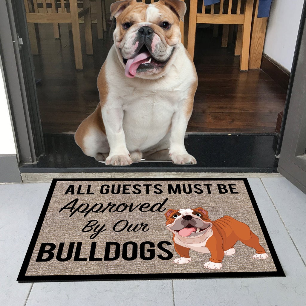Funny Bulldog mats by Style's Bug - Style's Bug All guests must be approved by our bulldogs