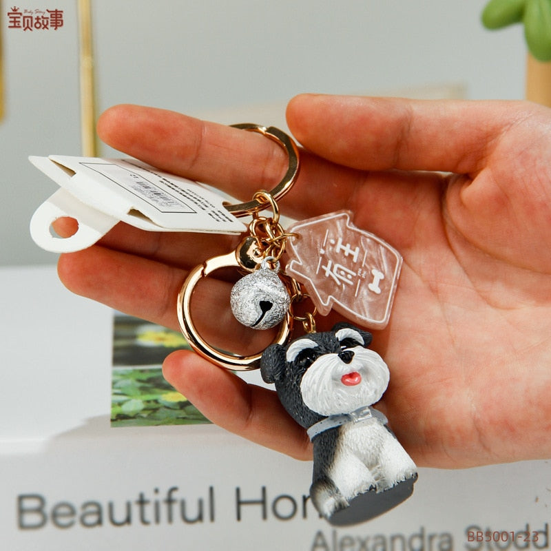 Funny & Cute Dog Keychains (2pcs pack) - Style's Bug Schnauzer A