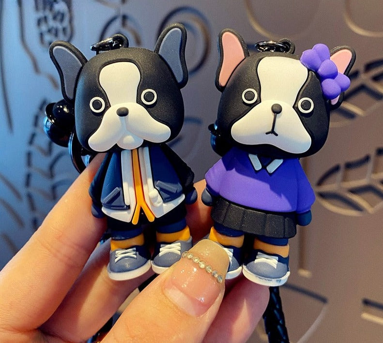 Mr. and Mrs. Boston Terrier keychains - Style's Bug