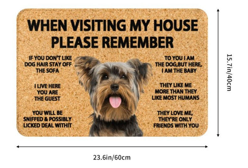 "Yorkie's rules" mat by SB - Style's Bug