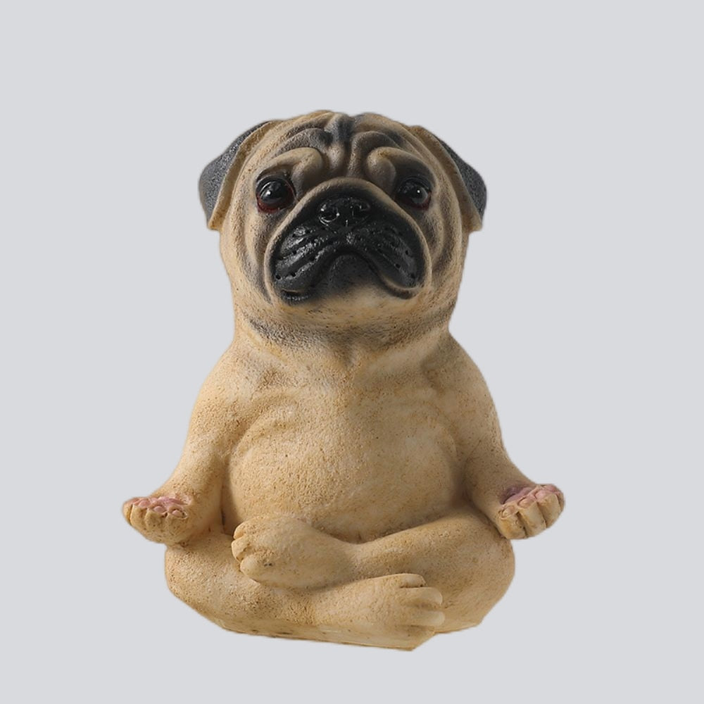 Realistic Yoga Dog statues by SB - Style's Bug Pug - Meditation