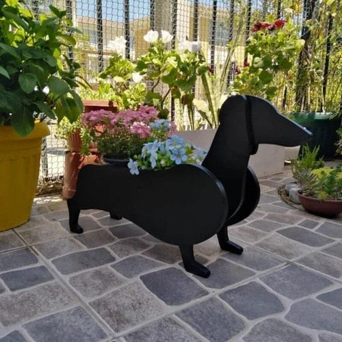 Realistic Dog flower planters - Style's Bug Dachshund / 34 cm
