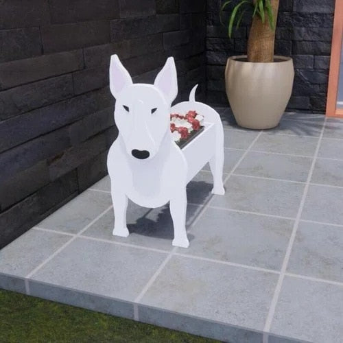 Realistic Dog flower planters - Style's Bug Bull Terrier / 34 cm