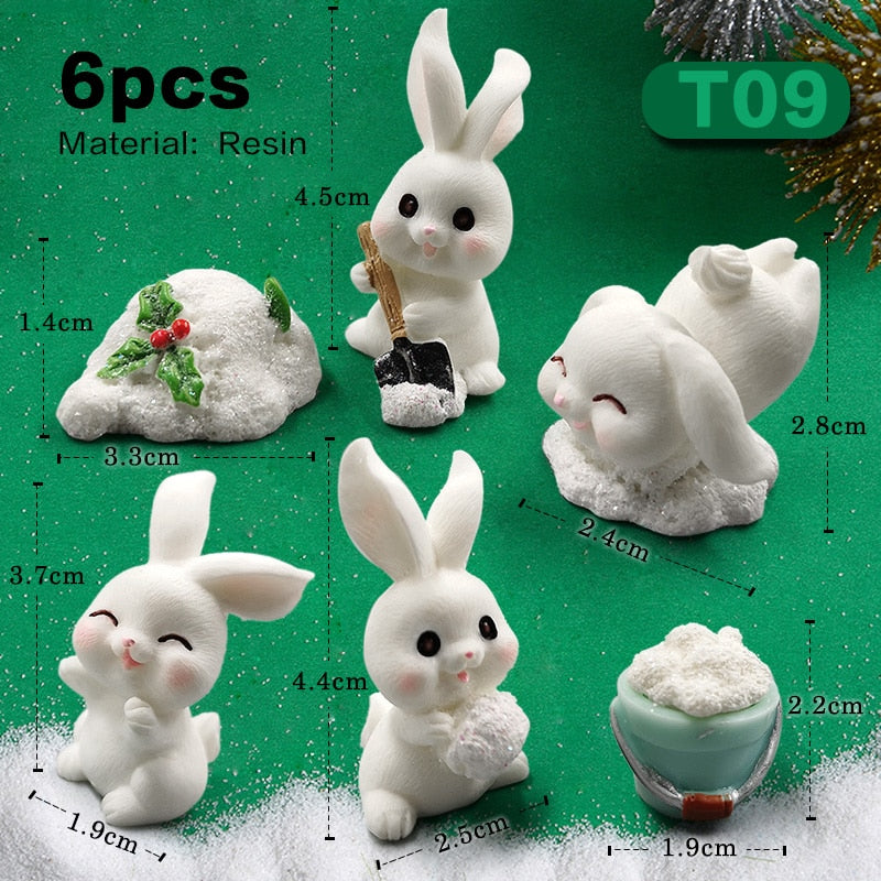 The world of mini Rabbits - Style's Bug 6pcs Xmas Rabbit-T09