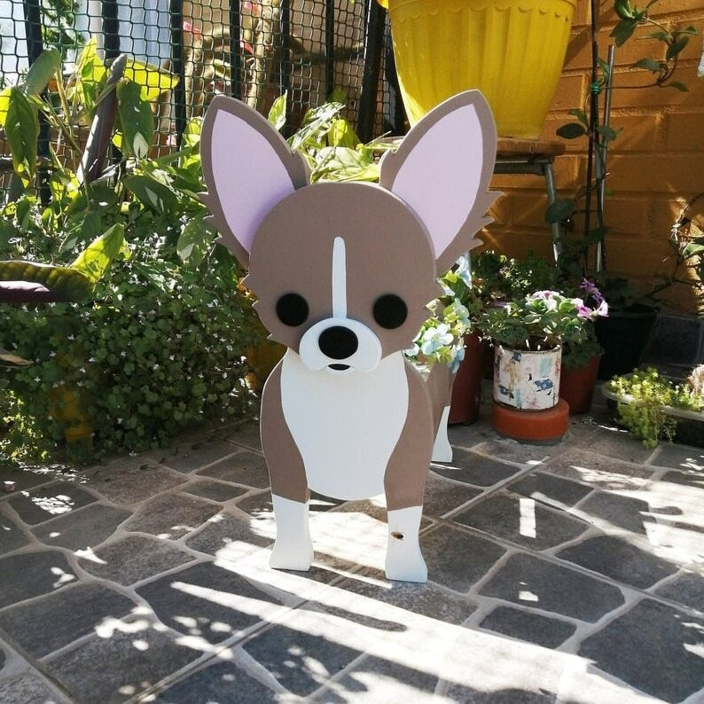 Realistic Dog flower planters - Style's Bug Chihuahua / 34 cm