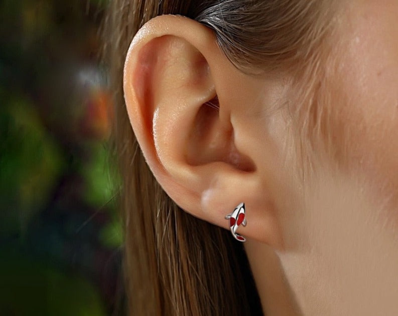 Swimming Kōhaku Koi earrings