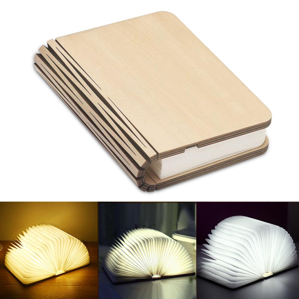 Realistic Foldable Wooden book Lamp - Style's Bug Maple White / Small (10x8x2 cm)