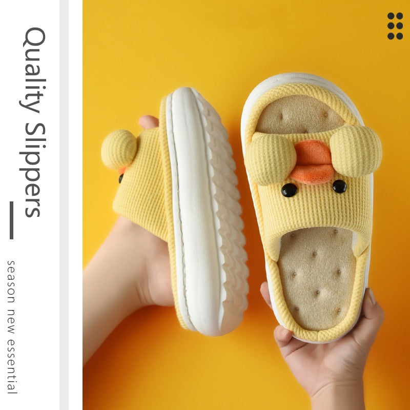 Cute Thick Sole Slippers by SB - Style's Bug Yellow Duck / 36-37(foot 230mm)