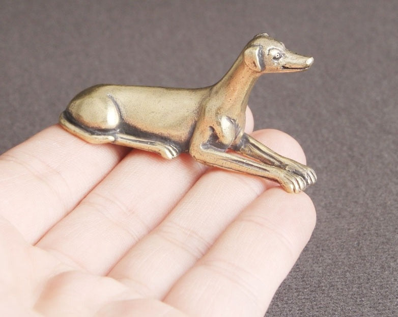Brass Whippets/Greyhounds by Style's Bug - Style's Bug 2 x Sitting statues