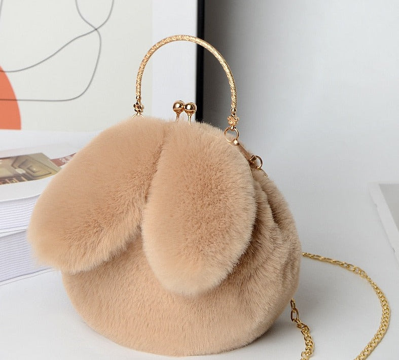 "Fluffy Bunny" mini shoulder bag by SB - Style's Bug Light Brown