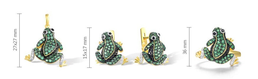 "Crystal Green Frog" jewelry by Style's Bug - Style's Bug