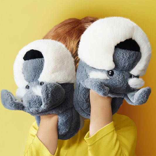 Fluffy Schnauzer Slippers