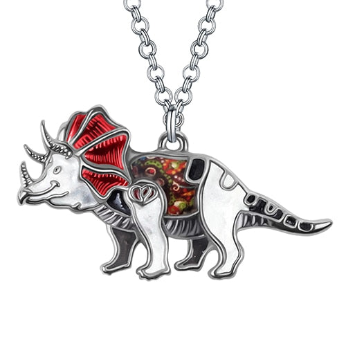 Multi-color Triceratops necklace - Style's Bug Black