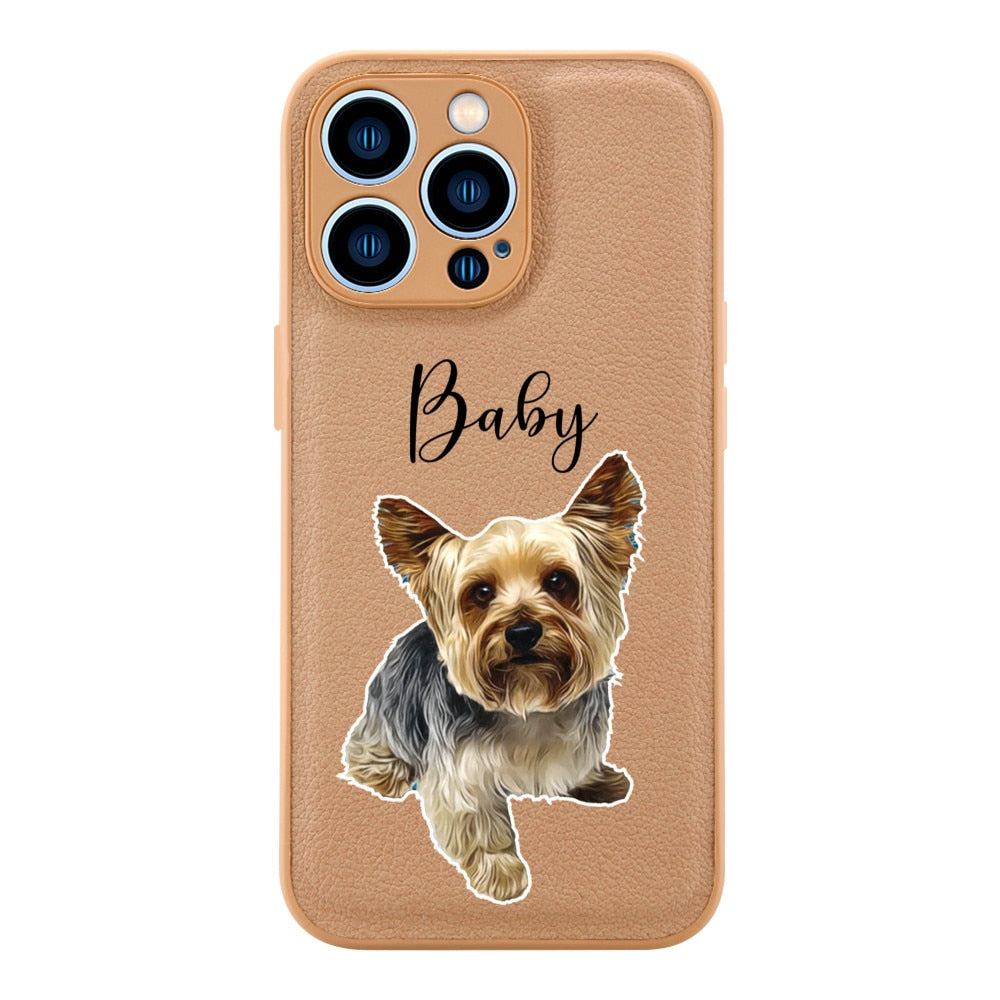 Custom Pet (PU leather) iPhone cases by SB - Style's Bug Light Brown / For iPhone 14Pro Max