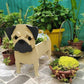 Realistic Dog flower planters - Style's Bug Pug / 34 cm