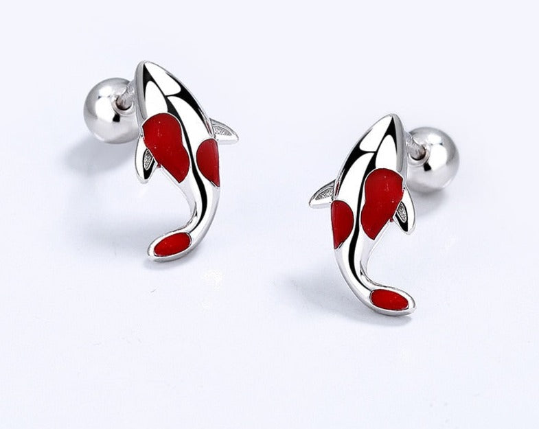 Swimming Kōhaku Koi earrings