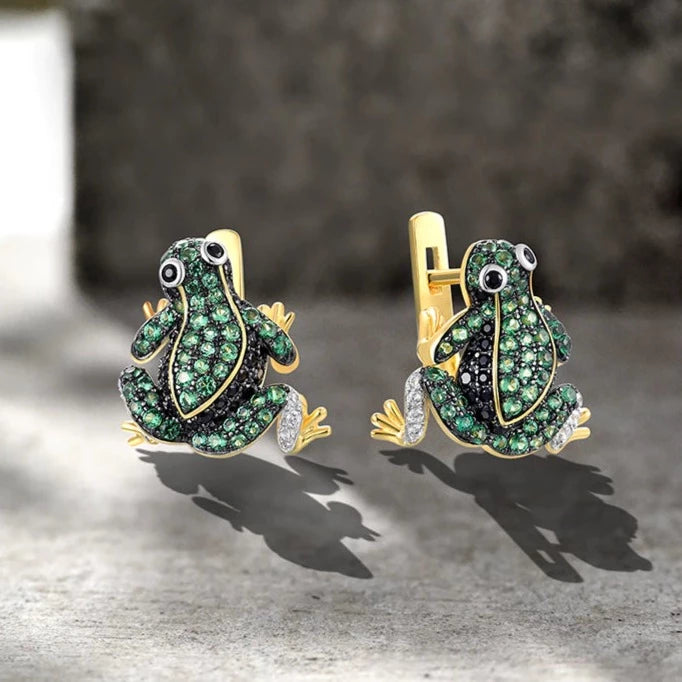 "Crystal Green Frog" jewelry by Style's Bug - Style's Bug