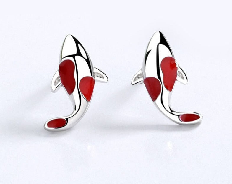 Swimming Kōhaku Koi earrings