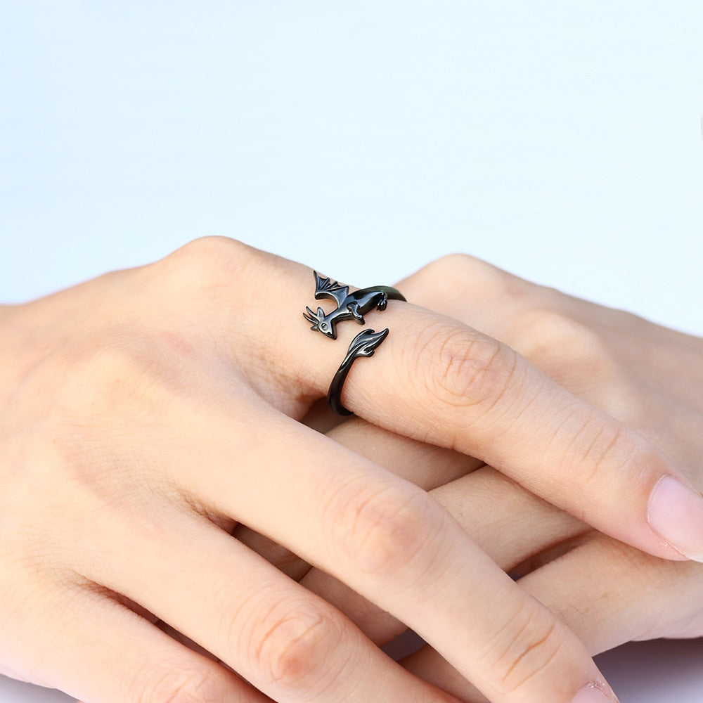 The Silver Dragon ring - Style's Bug Black Gold plated Silver