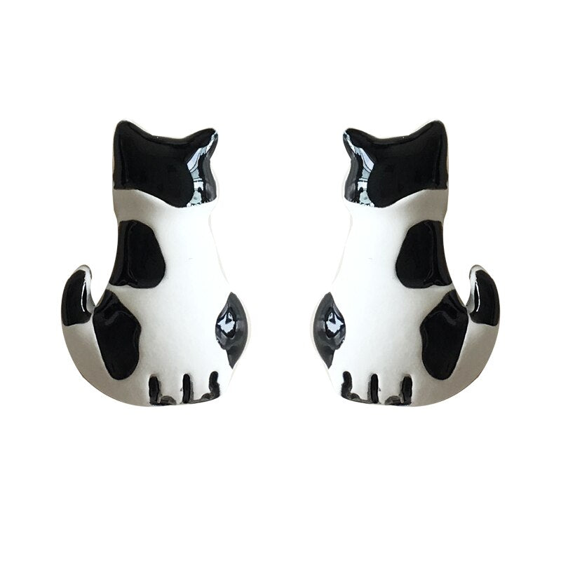 Funny Kitty Jewelry (3 pairs/pcs set) - Style's Bug 3 x Tuxedo earring pairs