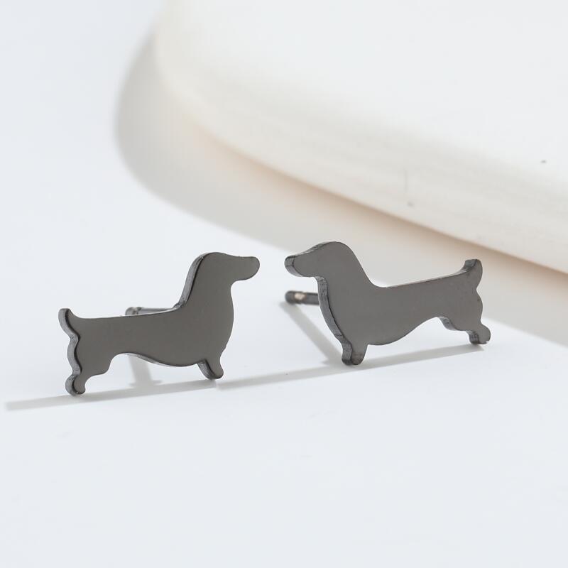 Realistic Dog Earrings (2 pairs pack) - Style's Bug Dachshund / Gold