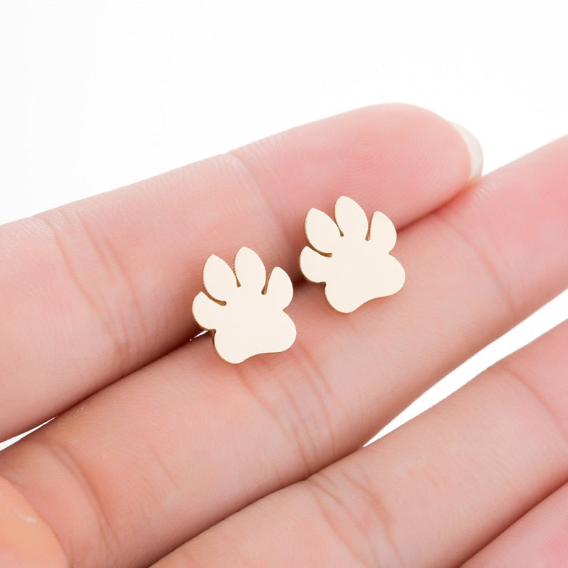 Realistic Dog Earrings (2 pairs pack) - Style's Bug Paws A / Gold