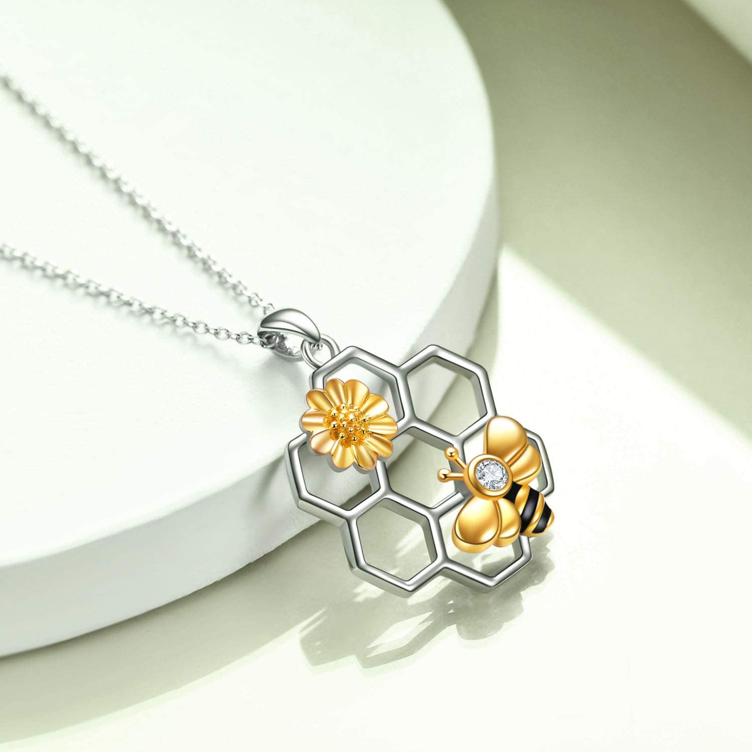 "Golden bee & the Flower" Necklaces by SB - Style's Bug
