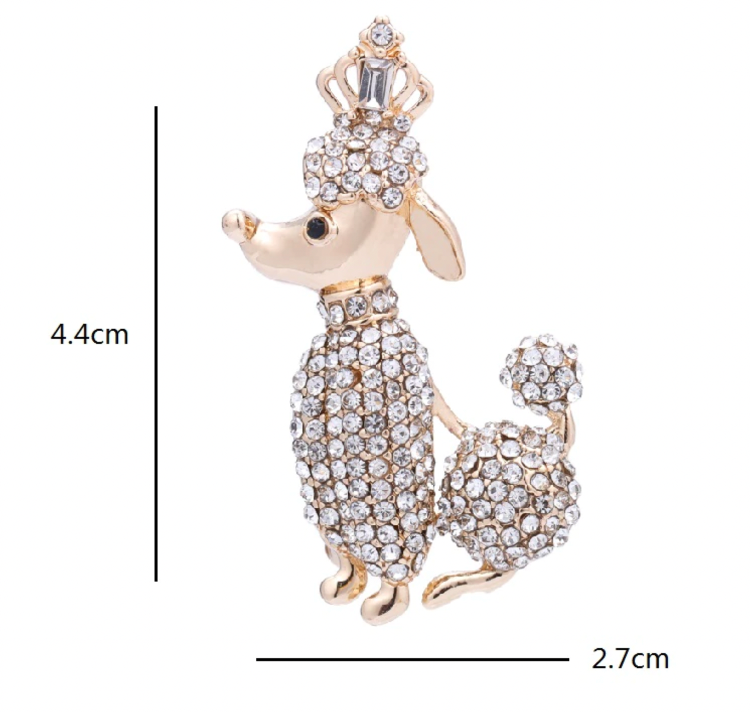 Realistic Poodle brooches - Style's Bug 2 x Gold Queen brooches