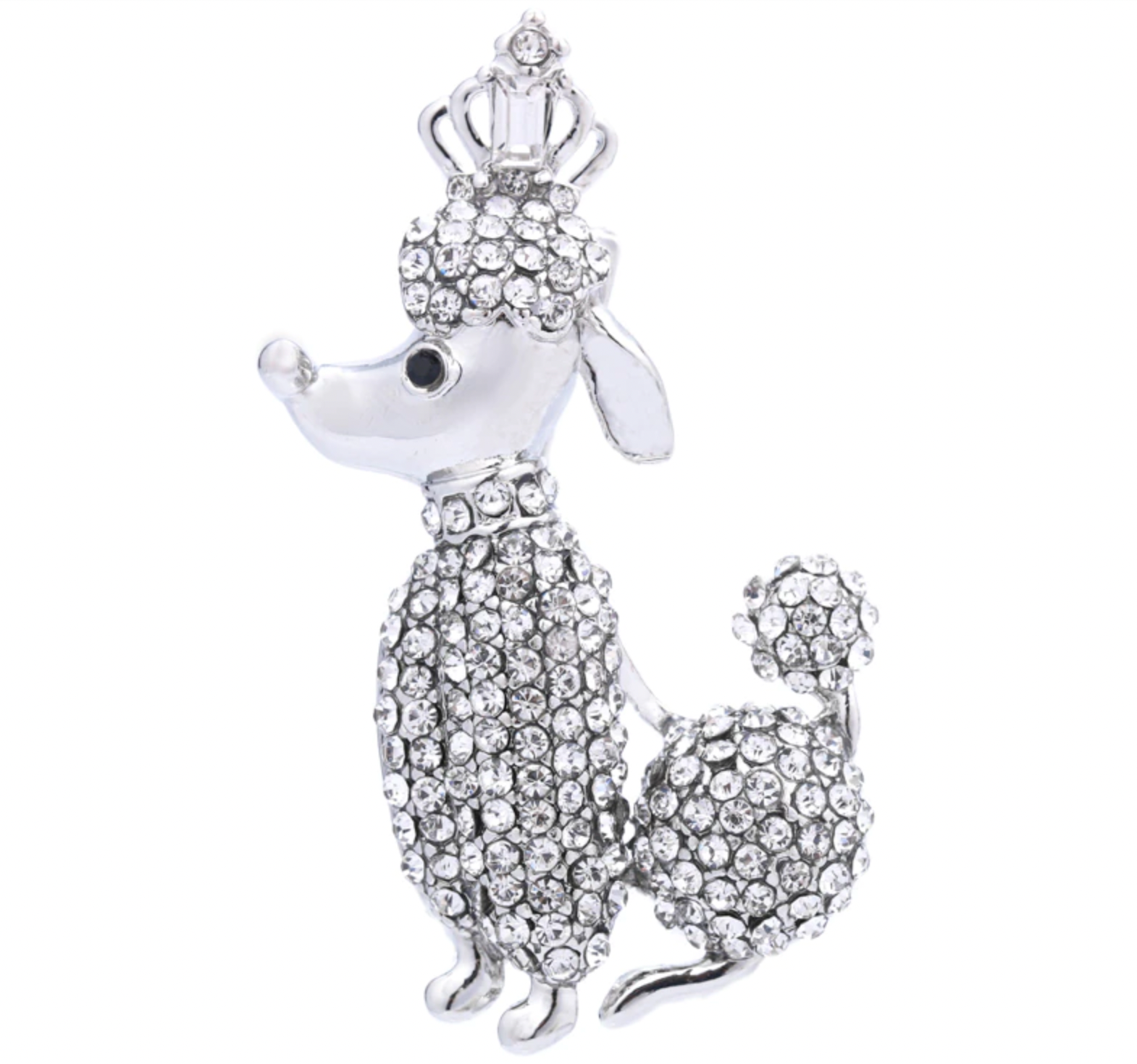 Realistic Poodle brooches - Style's Bug 2 x Silver Queen brooches