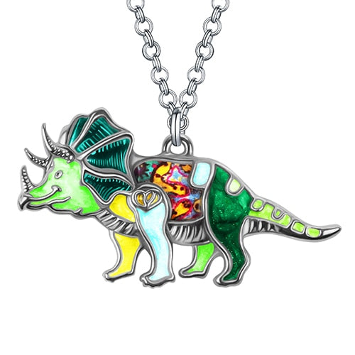 Multi-color Triceratops necklace - Style's Bug Green