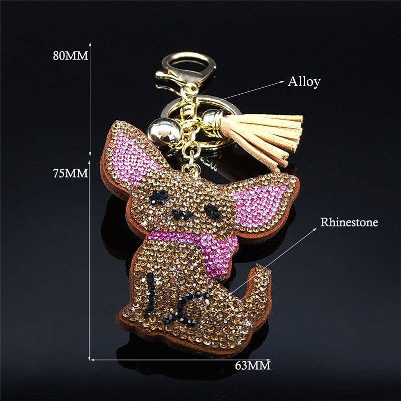 Crystal Chihuahua keychains - Style's Bug