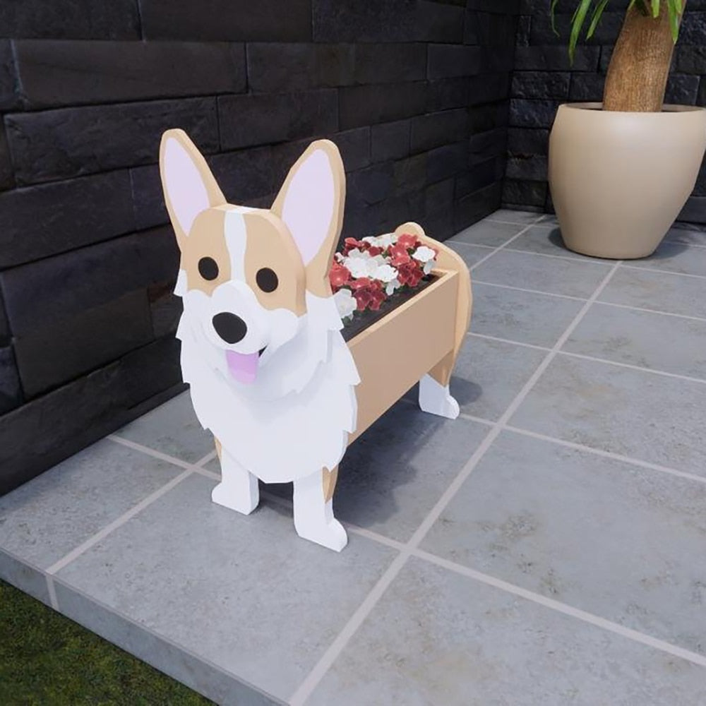 Realistic Dog flower planters - Style's Bug Corgi / 34 cm