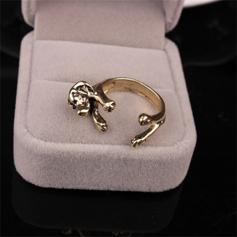Realistic Labrador Retriever rings (2pcs pack) - Style's Bug Gold