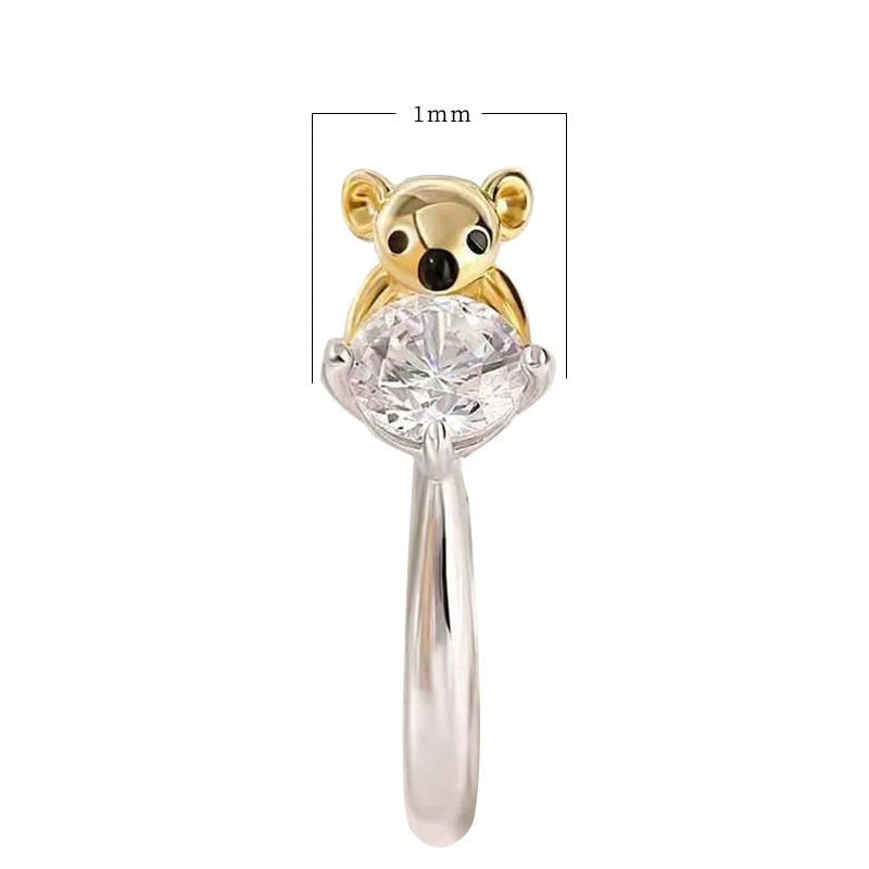 "Koala Bear and the Precious stone" adjustable ring - Style's Bug