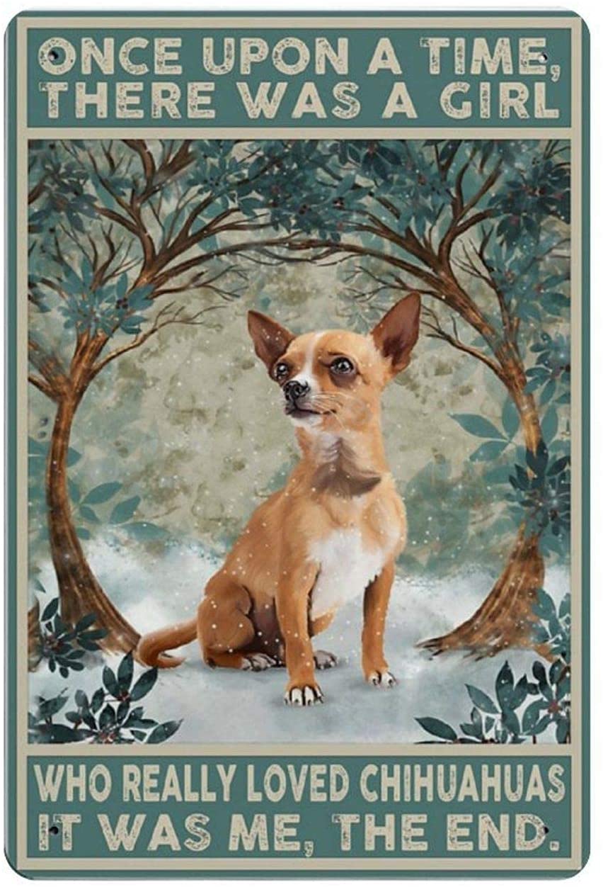 "Once Upon A Time There was A Girl, who loved dogs" Metallic print - Style's Bug Chihuahua / 20x30cm