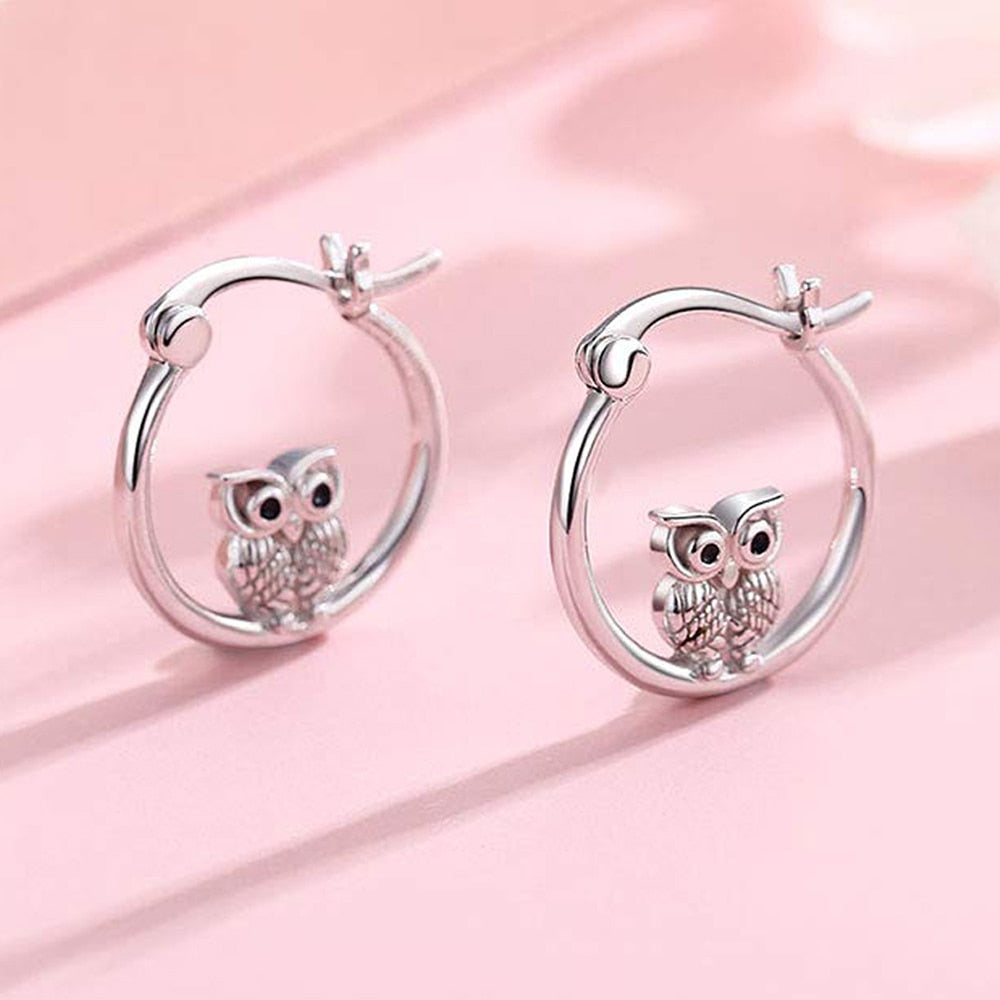 "Starring Tiny Owl" Hoop Earrings - Style's Bug
