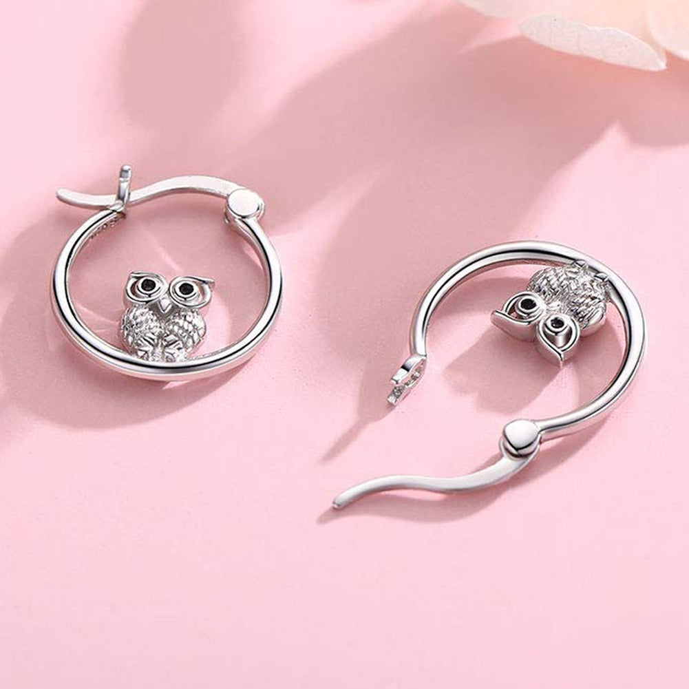 "Starring Tiny Owl" Hoop Earrings - Style's Bug