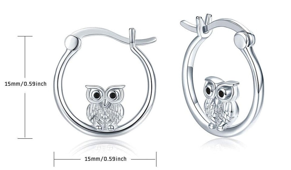 "Starring Tiny Owl" Hoop Earrings - Style's Bug