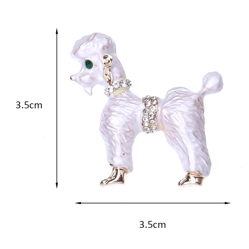 Realistic Poodle brooches - Style's Bug 2 x White Poodles