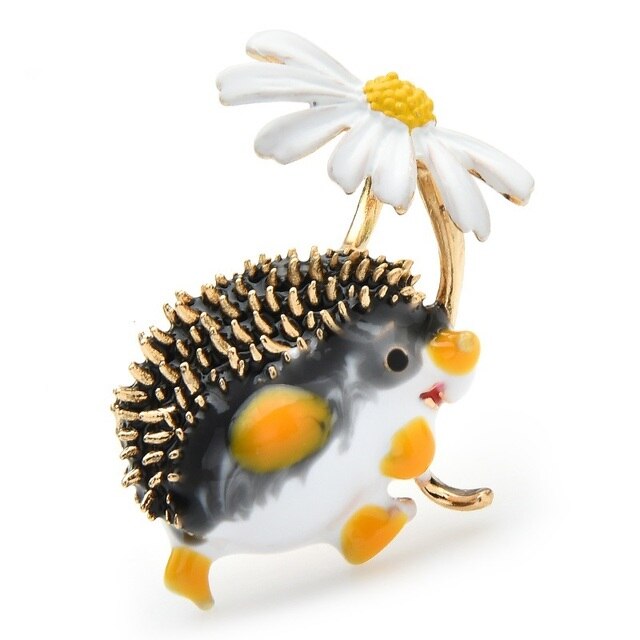 Realistic Hedgehog Brooches - Style's Bug 2 x Running hedgehogs