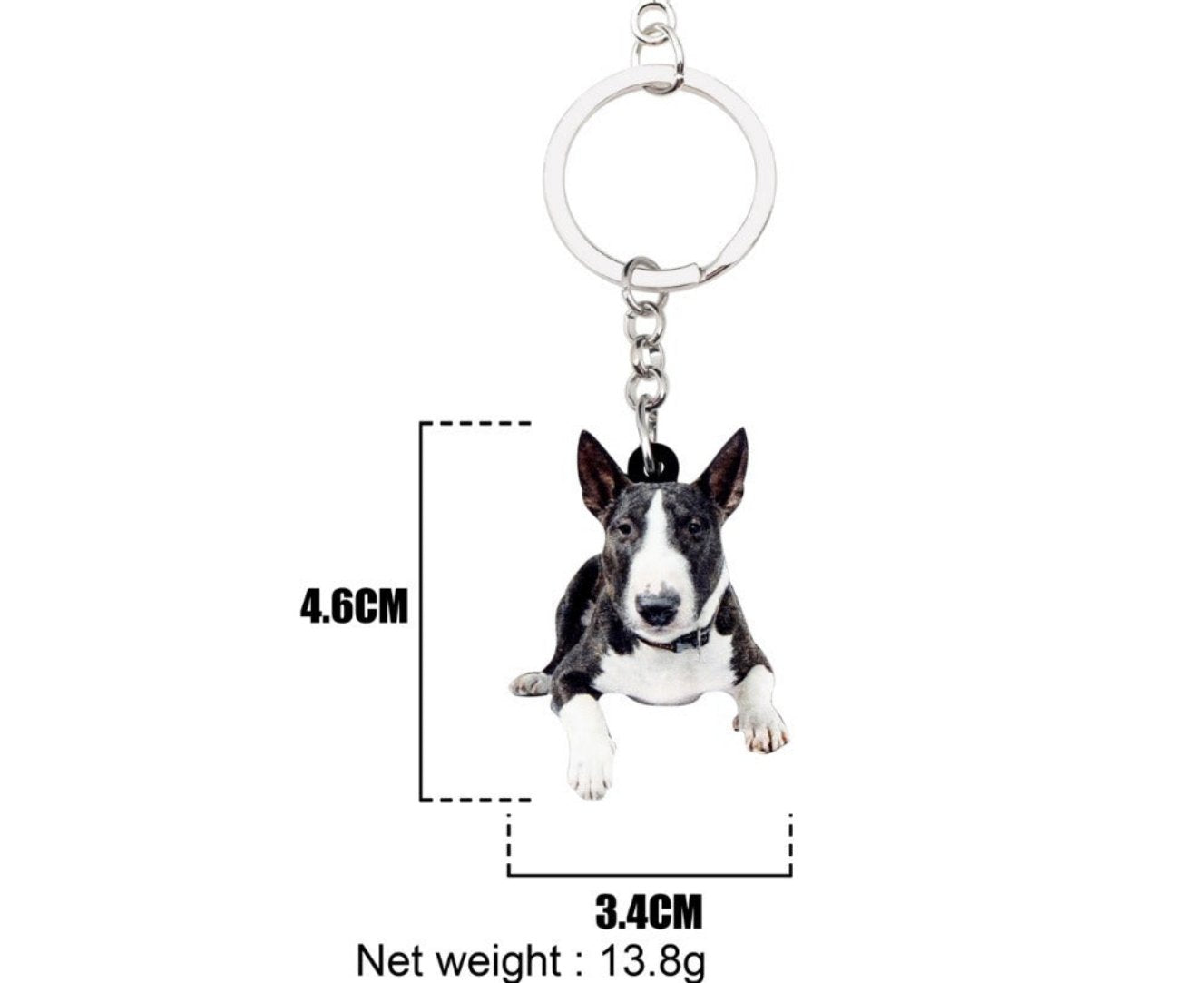 Realistic Bull Terrier Jewelry - Style's Bug Real Photo Acrylic Keychain
