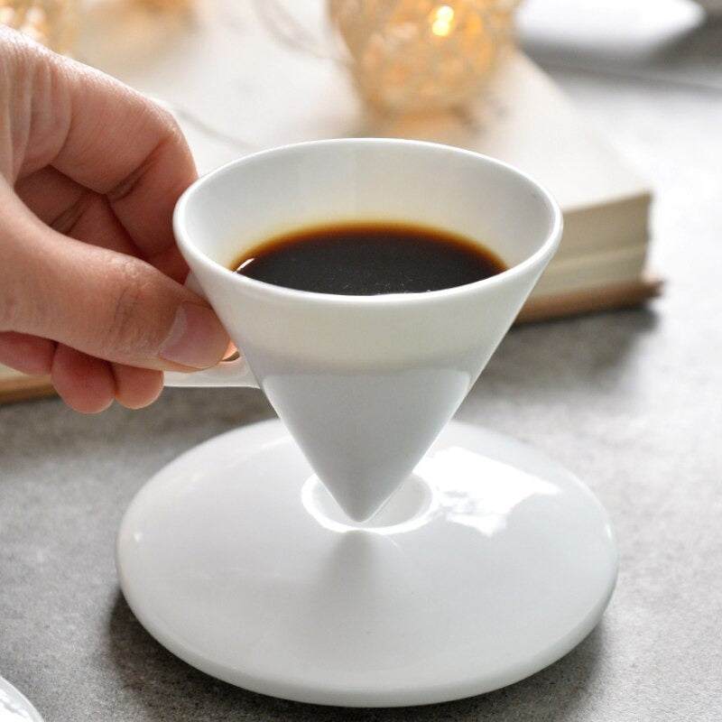 Italian Espresso Pyramid Cup & Saucer by SB - Style's Bug