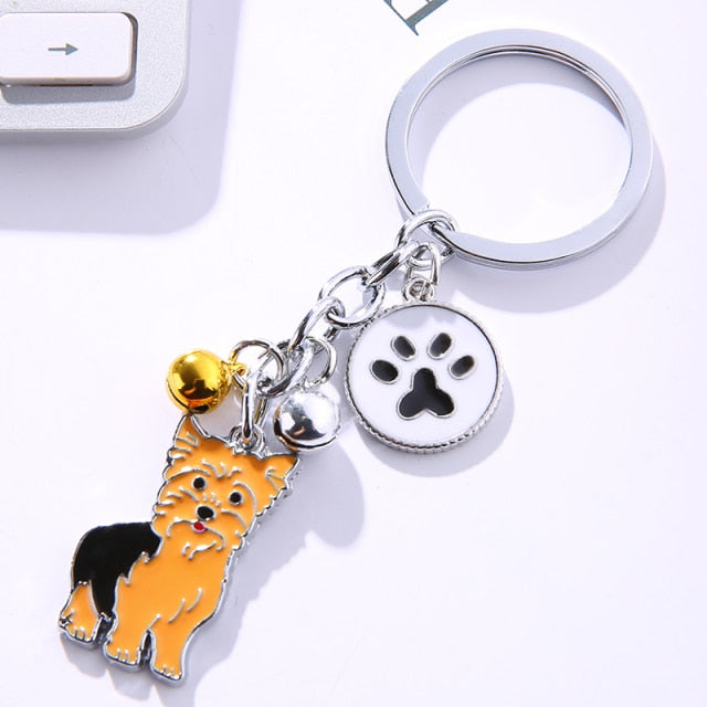 Yorkshire Terrier Keychains by Style's Bug (2pcs pack) - Style's Bug I love dogs + Bell