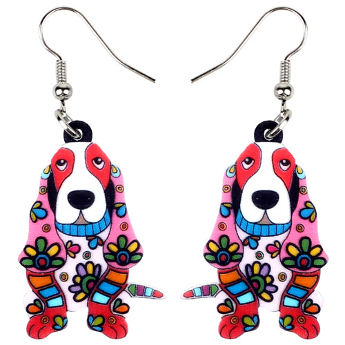 Basset Hound Earrings by Style's Bug - Style's Bug Red