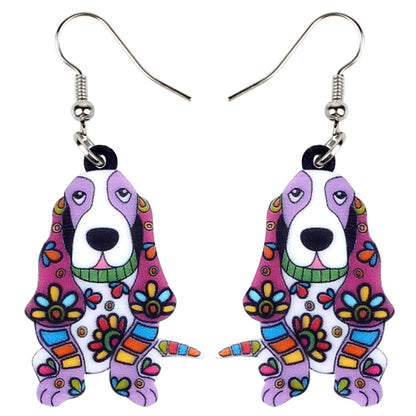 Basset Hound Earrings by Style's Bug - Style's Bug Purple
