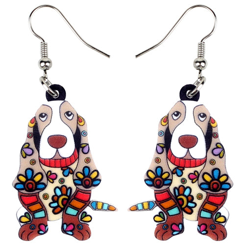 Basset Hound Earrings by Style's Bug - Style's Bug Brown