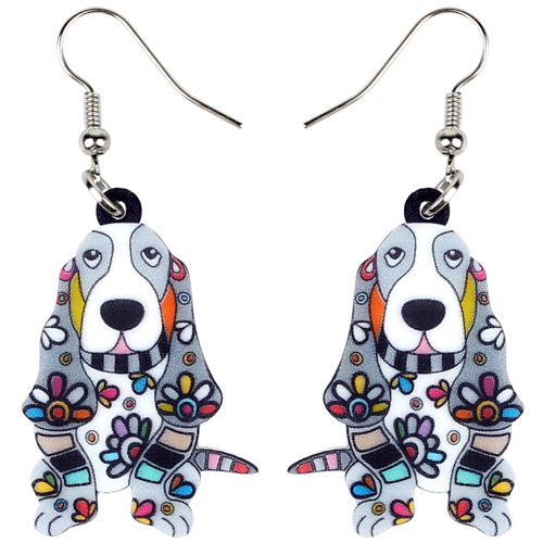 Basset Hound Earrings by Style's Bug - Style's Bug Grey