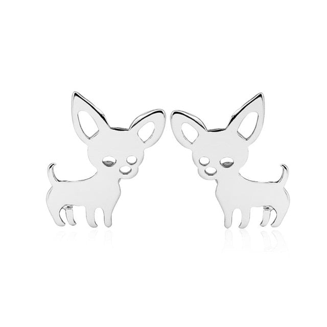 Chihuahua earrings (2 pairs pack) - Style's Bug Silver