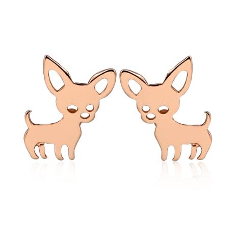 Chihuahua earrings (2 pairs pack) - Style's Bug Rose Gold