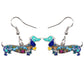 Colorful Dachshund earrings by Style's Bug - Style's Bug Blue